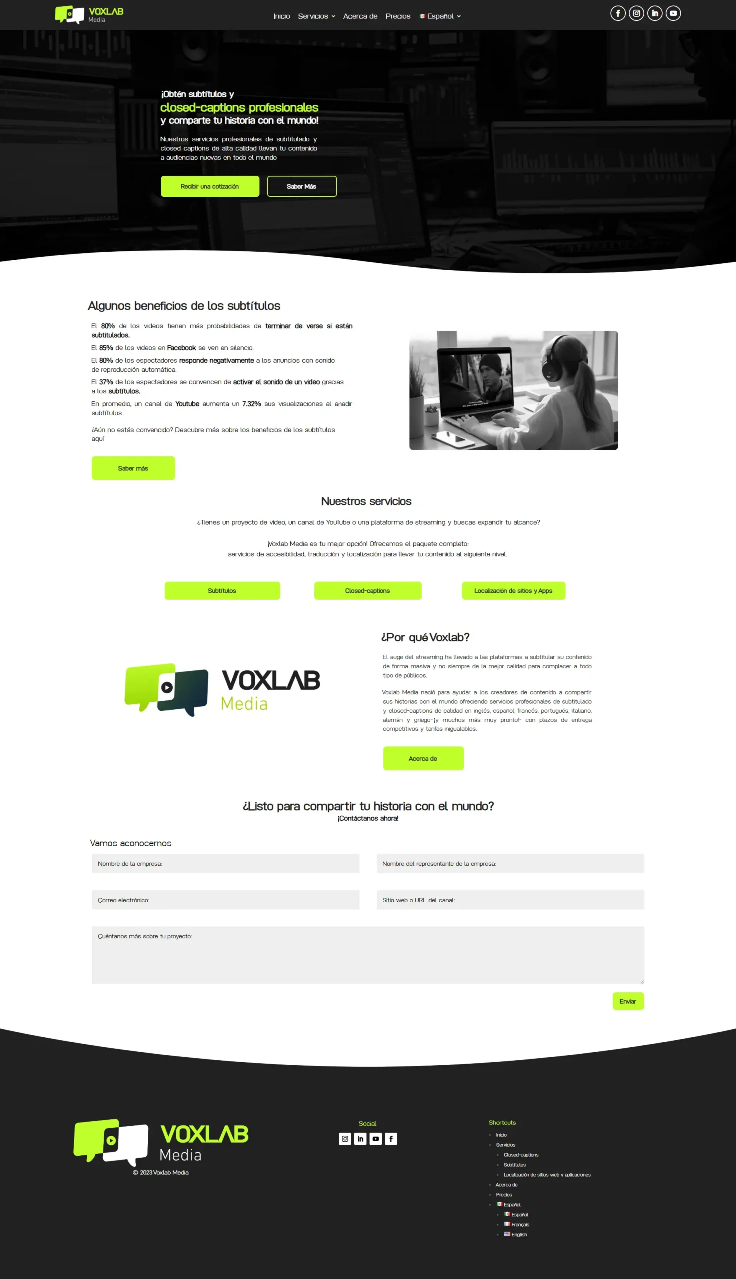 Diseño de sitio web para un cliente